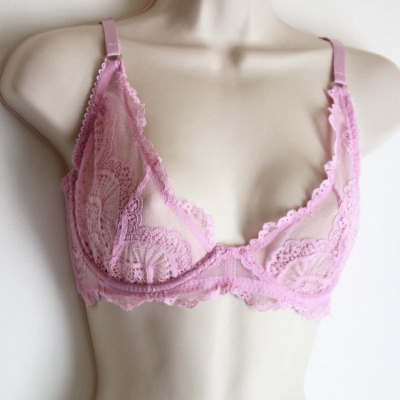 Savage X Fenty Bra Lavender Lace Demi Sz 34DD by Rihanna Nylon Women's Intimates - Picture 4 of 7